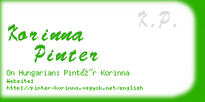 korinna pinter business card